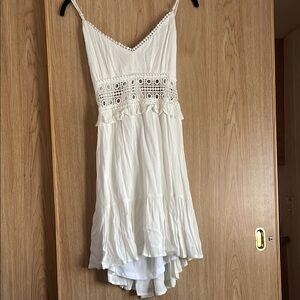 Rue21 Cream Midi Dress with Lace Detail